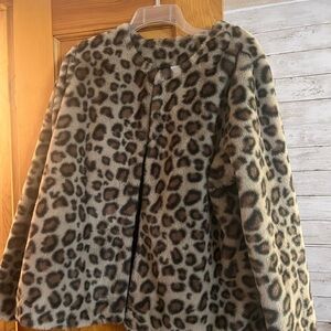 Leopard Print Faux Fur Jacket